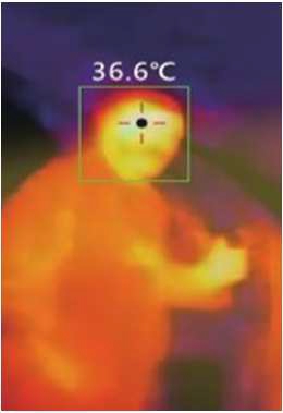 2.顔検知機能で「額」の温度を測定！